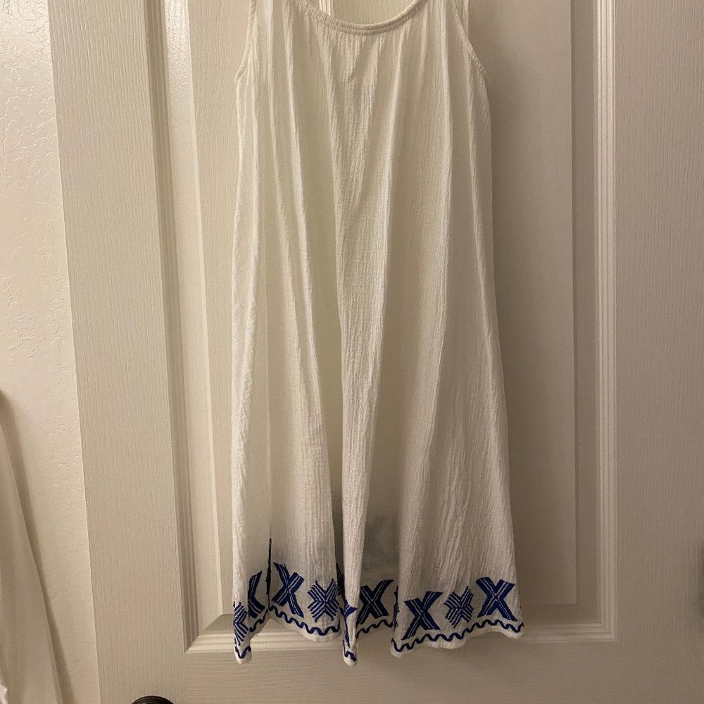Madewell Dress or Cover Up - White and Blue Small